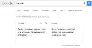 google translate français basque dictée vocale