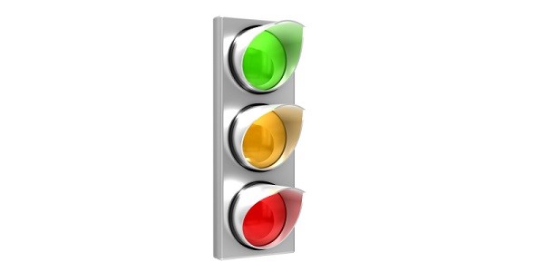 The traffic light isolated on white background