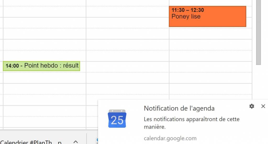 Réduire les notifications - Google Agenda